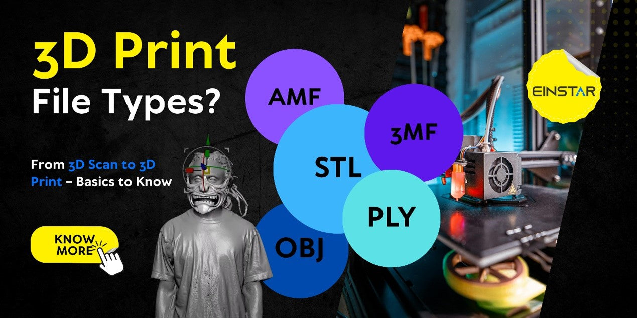 Learn about essential 3D printing file formats like STL, OBJ, AMF, 3MF, and PLY.