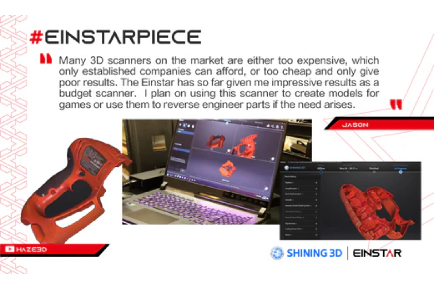 Unboxing and demo of the Einstar 3D scanner, highlighting its features and performance.