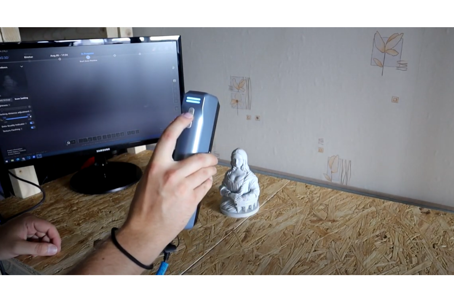 Shining 3D Einstar 3D Scanner in action during review and testing