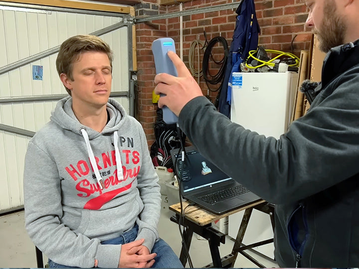 Human body scanned with EINSTAR 3D scanner by Making for Motorsport