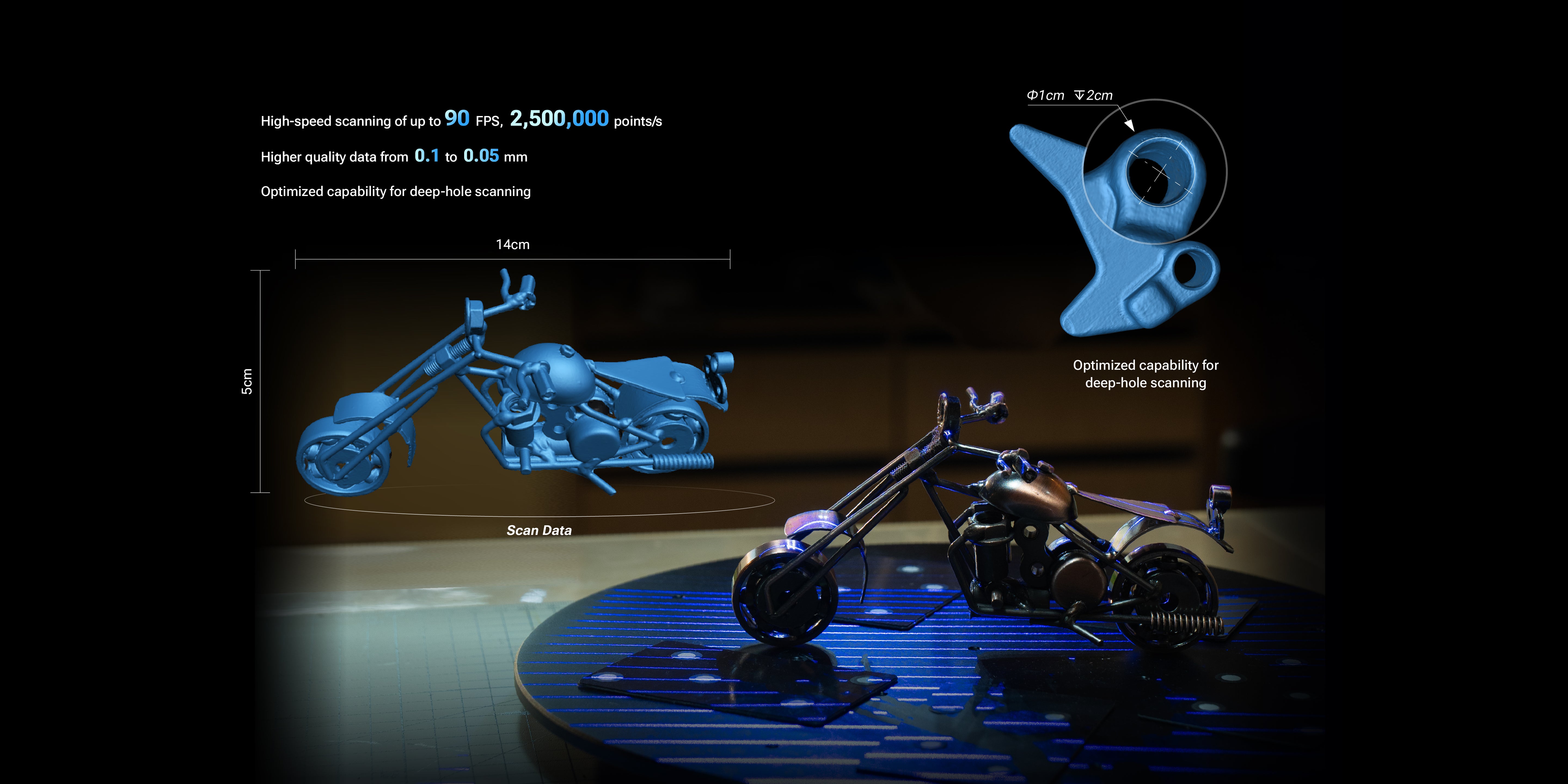 EINSTAR 2 3D scanner with 17 Parallel Laser Lines for high-resolution scanningg