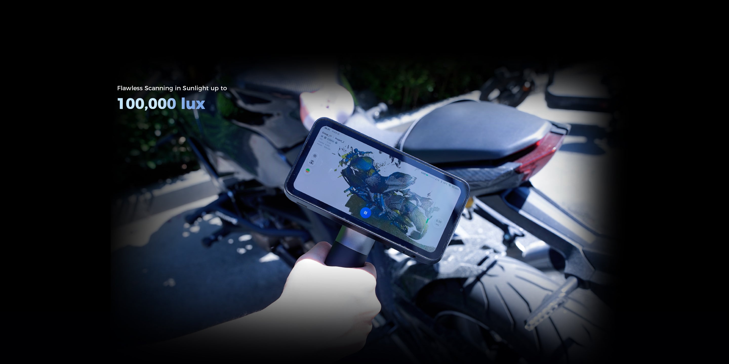 EinScan Rigil 3d scanner Flawless Scanning in Sunlight up to 100,000 Iux