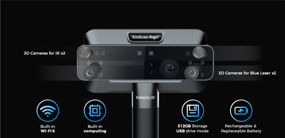 EinScan Rigil Lite 3D scanner with hybrid light source