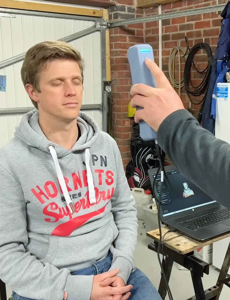 Human body scanned with EINSTAR 3D scanner by Making for Motorsport