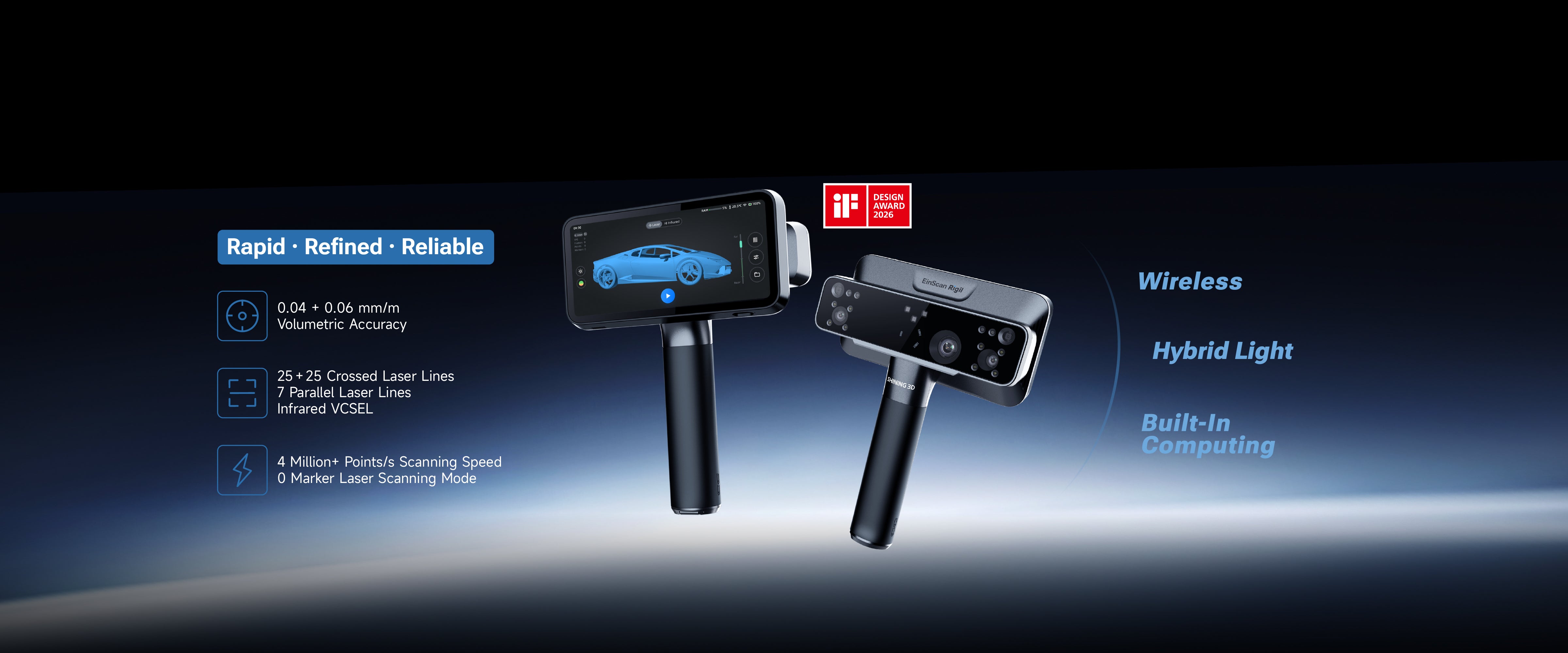 EinScan Rigil Professional Wireless Laser 3D Scanner