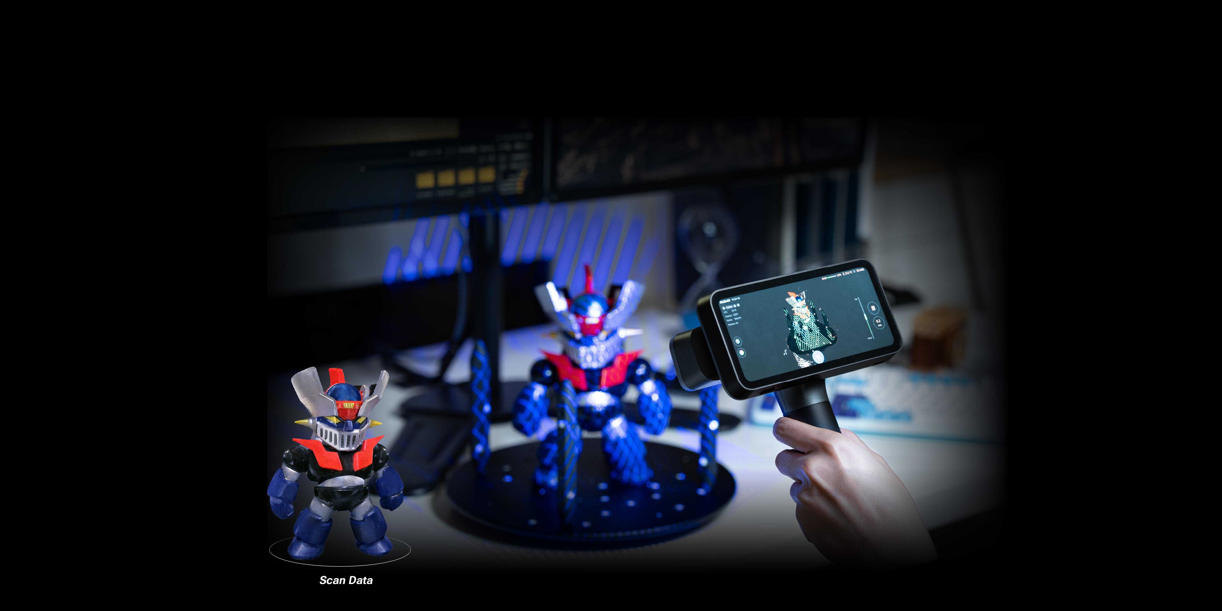 EinScan Rigil Lite 3D scanner full-color laser scanning of a toy