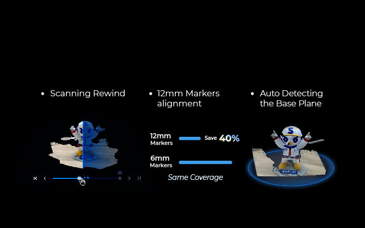 EINSTAR VEGA pro-level features: scanning rewind, 12 mm marker alignment, and auto base plane detection