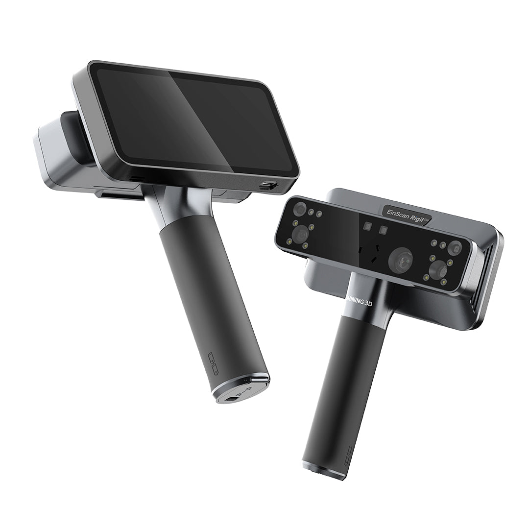 SHINING 3D EinScan Rigil Lite 3D scanner showing compact design and scanning interface for quick 3D digitization.