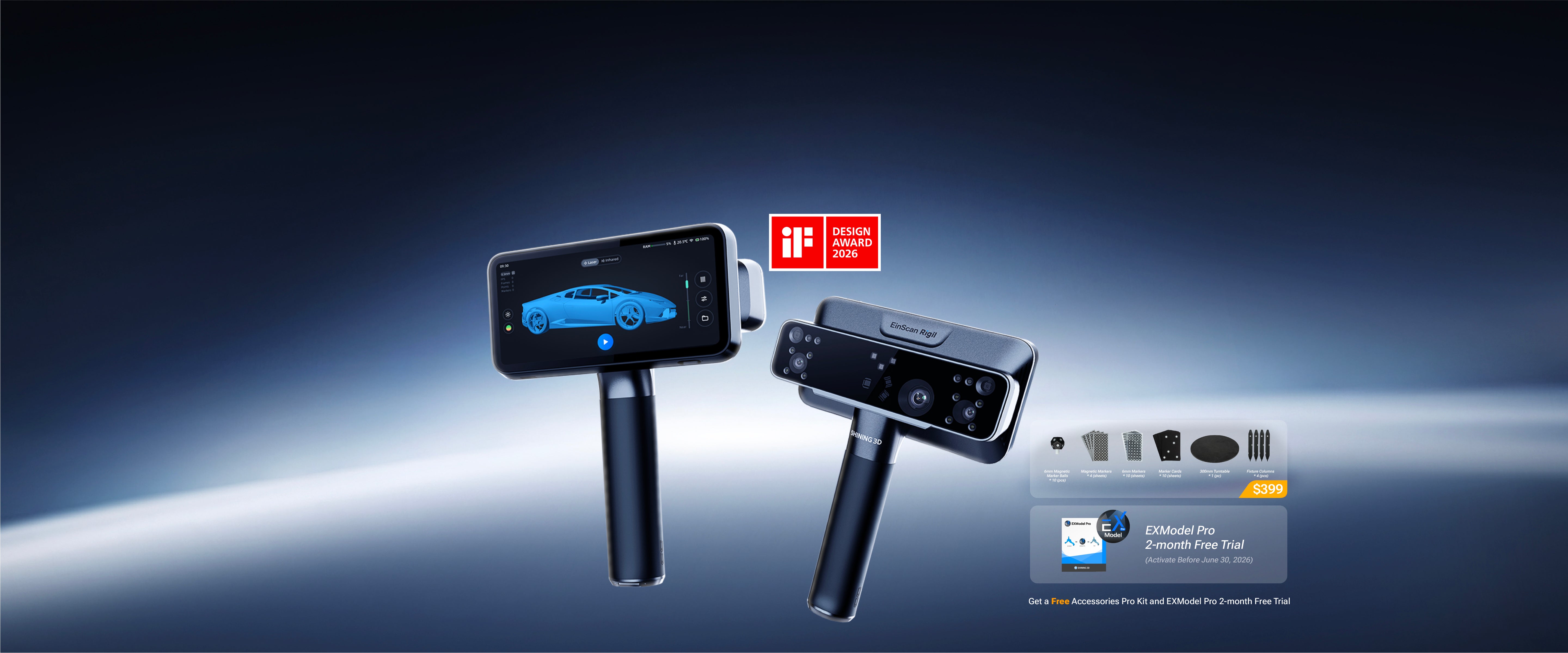 EinScan Rigil Professional Wireless Laser 3D Scanner